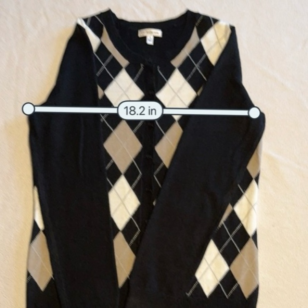 Croft & Barrow Small Argyle Cardigan Neutral Palette - Picture 5 of 9